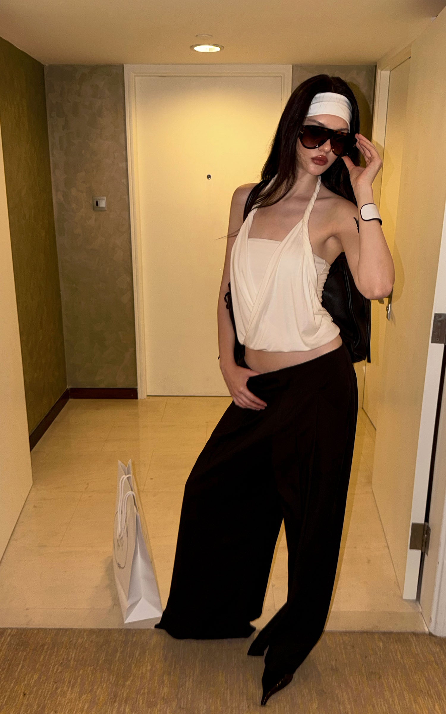 0122stepll Draped Halter Tube Top