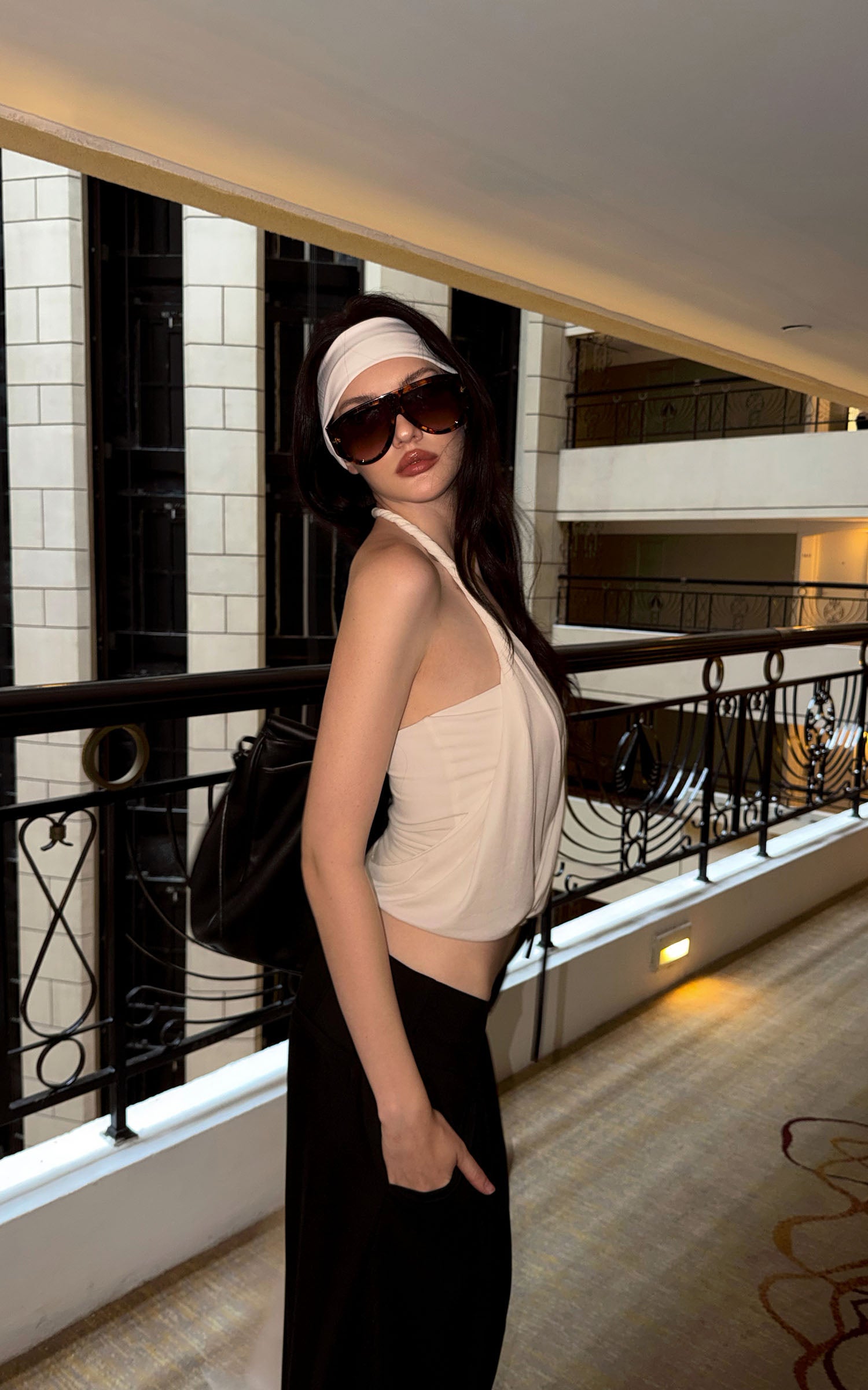 0122stepll Draped Halter Tube Top