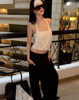 0122stepll Draped Halter Tube Top