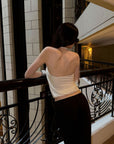 0122stepll Draped Halter Tube Top