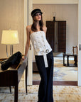 0122stepll Strapless Bustier & Cape Top Set