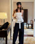 0122stepll Strapless Bustier & Cape Top Set