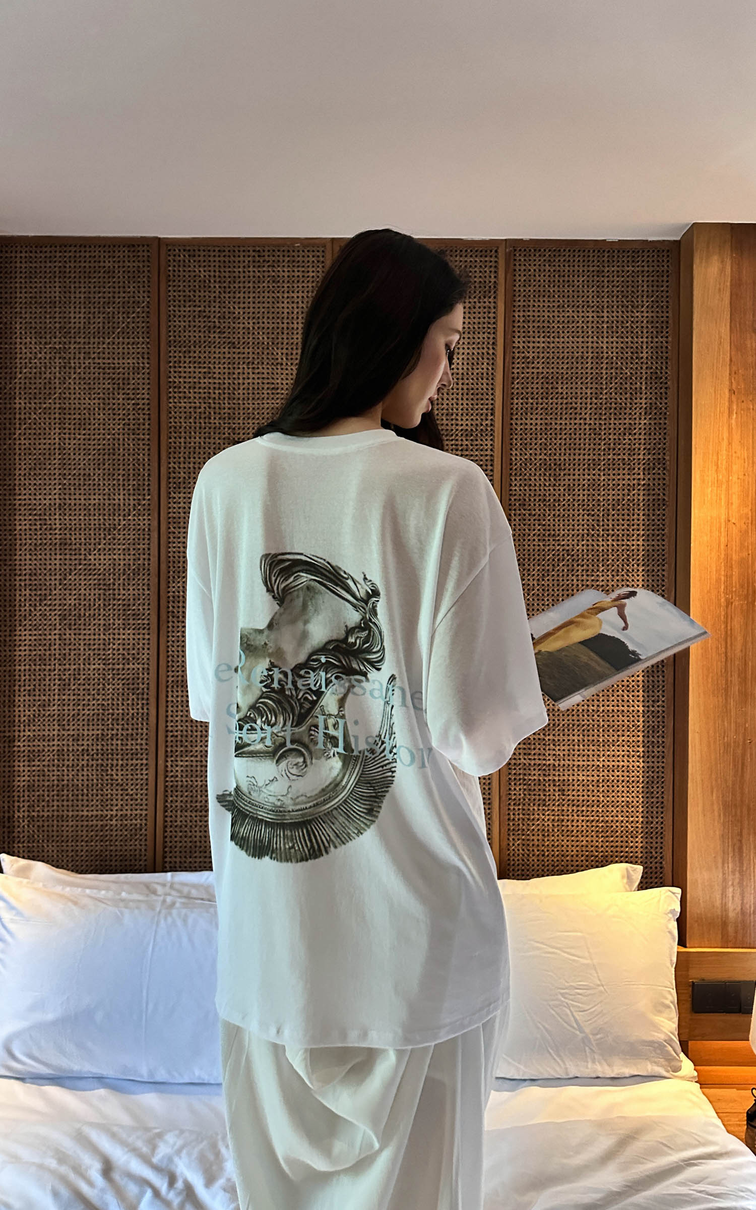 0122stepll Renaissance Graphic Oversized T-Shirt