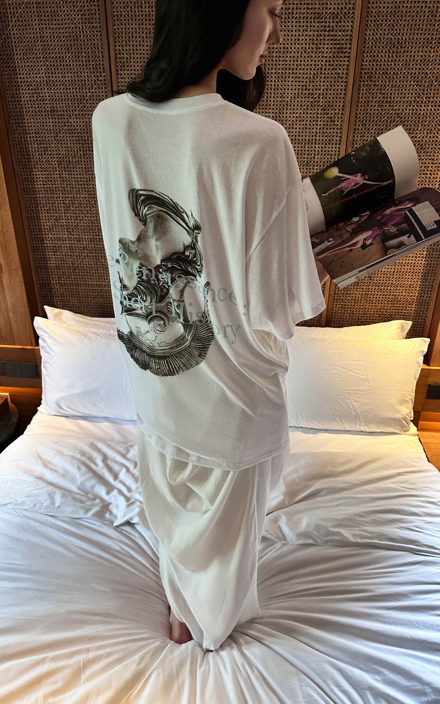 0122stepll Renaissance Graphic Oversized T-Shirt