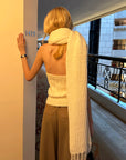 0122stepll Cable Knit Halter Button Vest