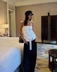 0122stepll Strapless Bustier & Cape Top Set