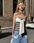 0122stepll Contrast Pocket Wide-Leg Denim Pants