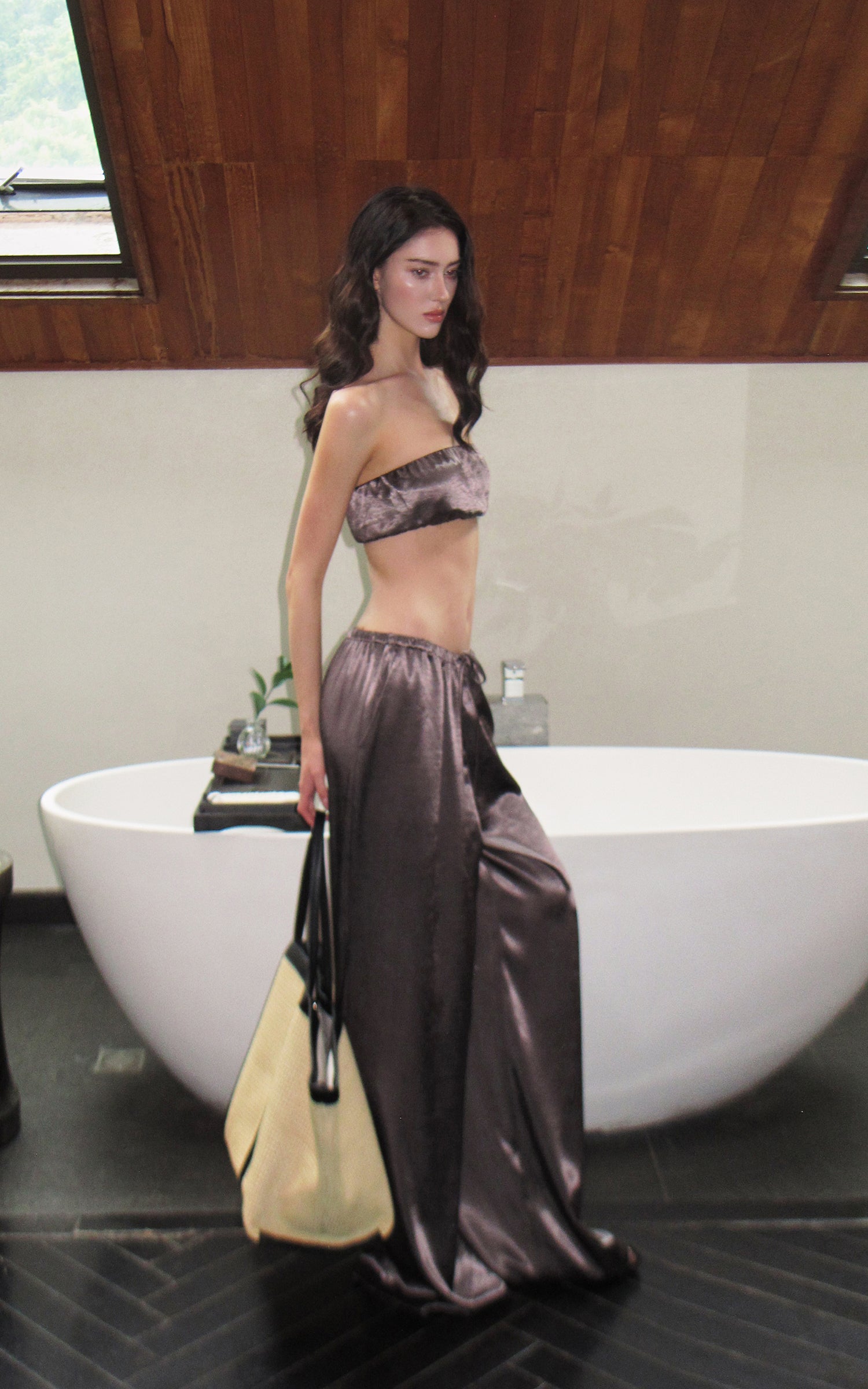 0122stepll Ensemble Haut Bandeau &amp; Pantalon Large