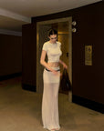 0122stepll Sheer Knit Maxi Skirt & Baby Tee Set