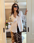 0122stepll Fawn Print Faux Fur Mini Skirt