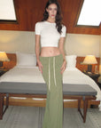 0122stepll Fitted Tee & Drawstring Maxi Skirt Set