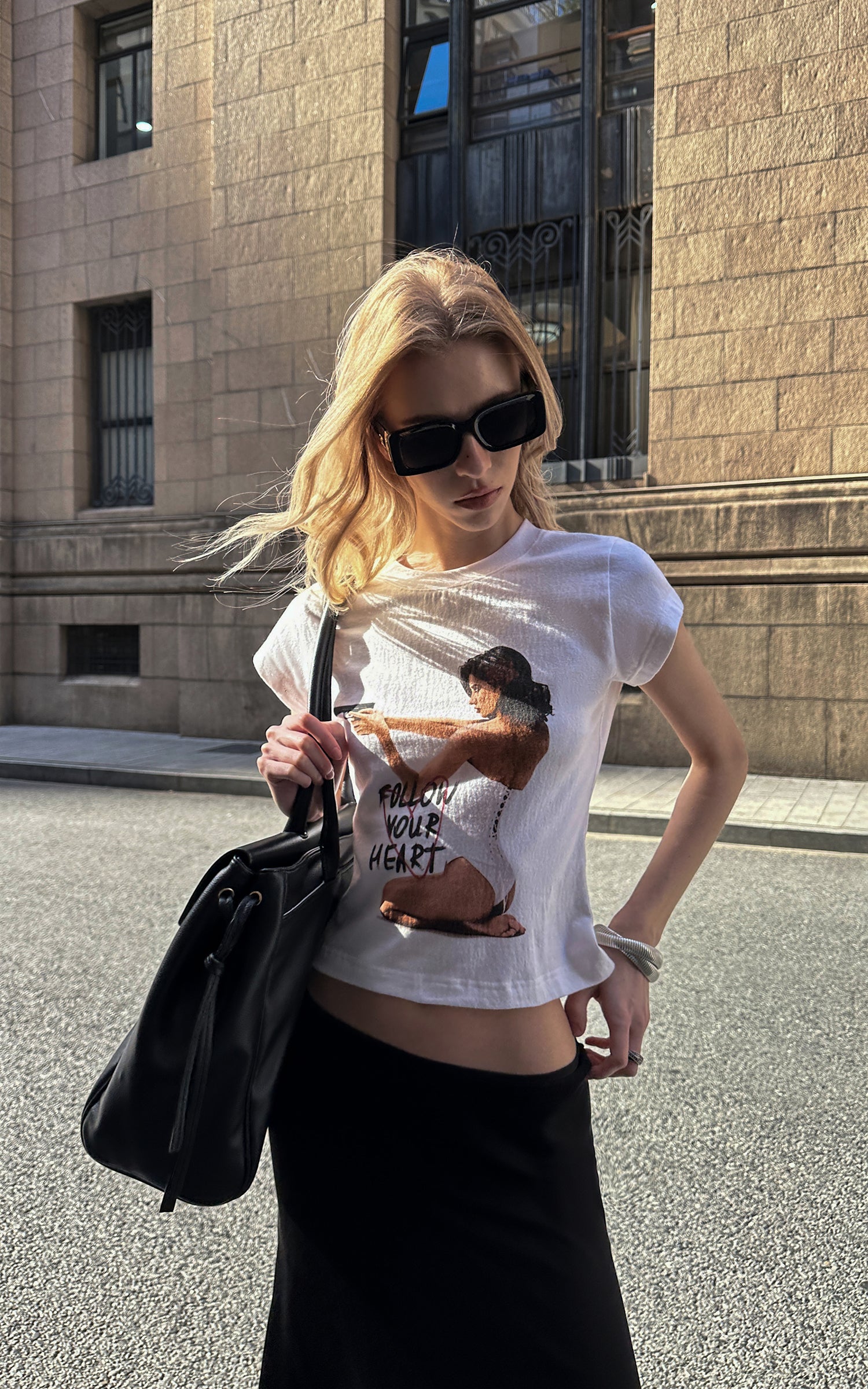 0122stepll Follow Your Heart Graphic Baby Tee