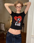 0122stepll Dalmatian Heart Graphic Baby Tee