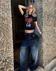 0122stepll Dalmatian Heart Graphic Baby Tee