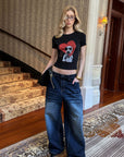 0122stepll Dalmatian Heart Graphic Baby Tee