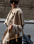 0122stepll Oversized Belted Short Trench Coat