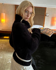 0122stepll Deconstructed Cable Knit Turtleneck Sweater
