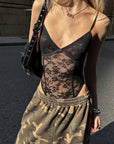 0122stepll Sheer Lace Contour Bodysuit