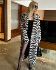 0122stepll Zebra Faux Fur Long Coat