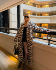 0122stepll Zebra Faux Fur Long Coat