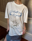 0122stepll Angel Script Oversized Graphic T-Shirt