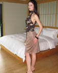 0122stepll 스웨이드 펜슬 스커트