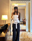 0122stepll Strapless Bustier & Cape Top Set