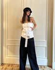 0122stepll Strapless Bustier & Cape Top Set