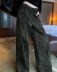 0122stepll Leopard Print Wide-Leg Cargo Pants