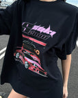 0122stepll スキ2000オーバーサイズグラフィックTシャツ