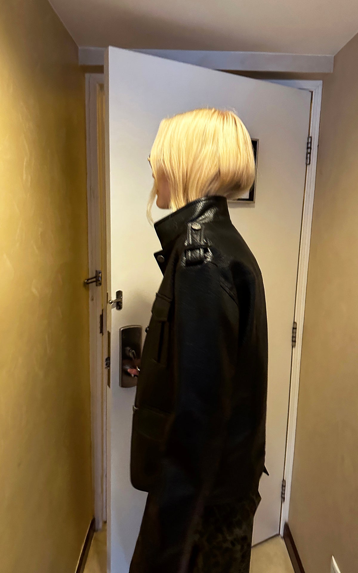 0122stepll Utility Pocket Leather Jacket