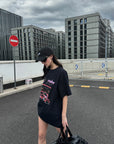 0122stepll スキ2000オーバーサイズグラフィックTシャツ