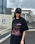 0122stepll スキ2000オーバーサイズグラフィックTシャツ