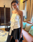0122stepll Strapless Bustier & Cape Top Set