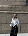 WARDEN EDGE Obsidian Sculpted Utility Oversized Wide-Leg Cargo Pants