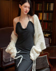 0122stepll Afterglow Tie-Detail Oversized Knit Cardigan