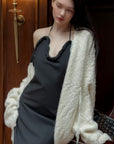 0122stepll Afterglow Tie-Detail Oversized Knit Cardigan