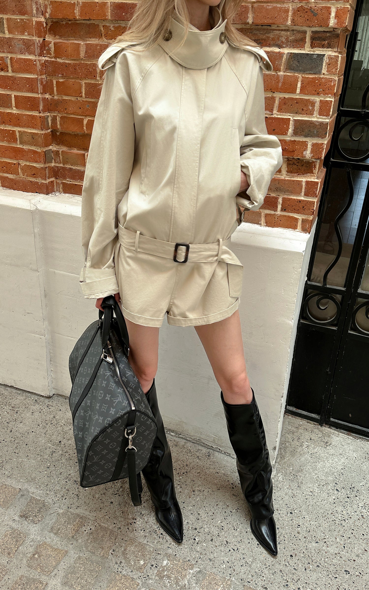 0122stepll Combinaison trench à ceinture