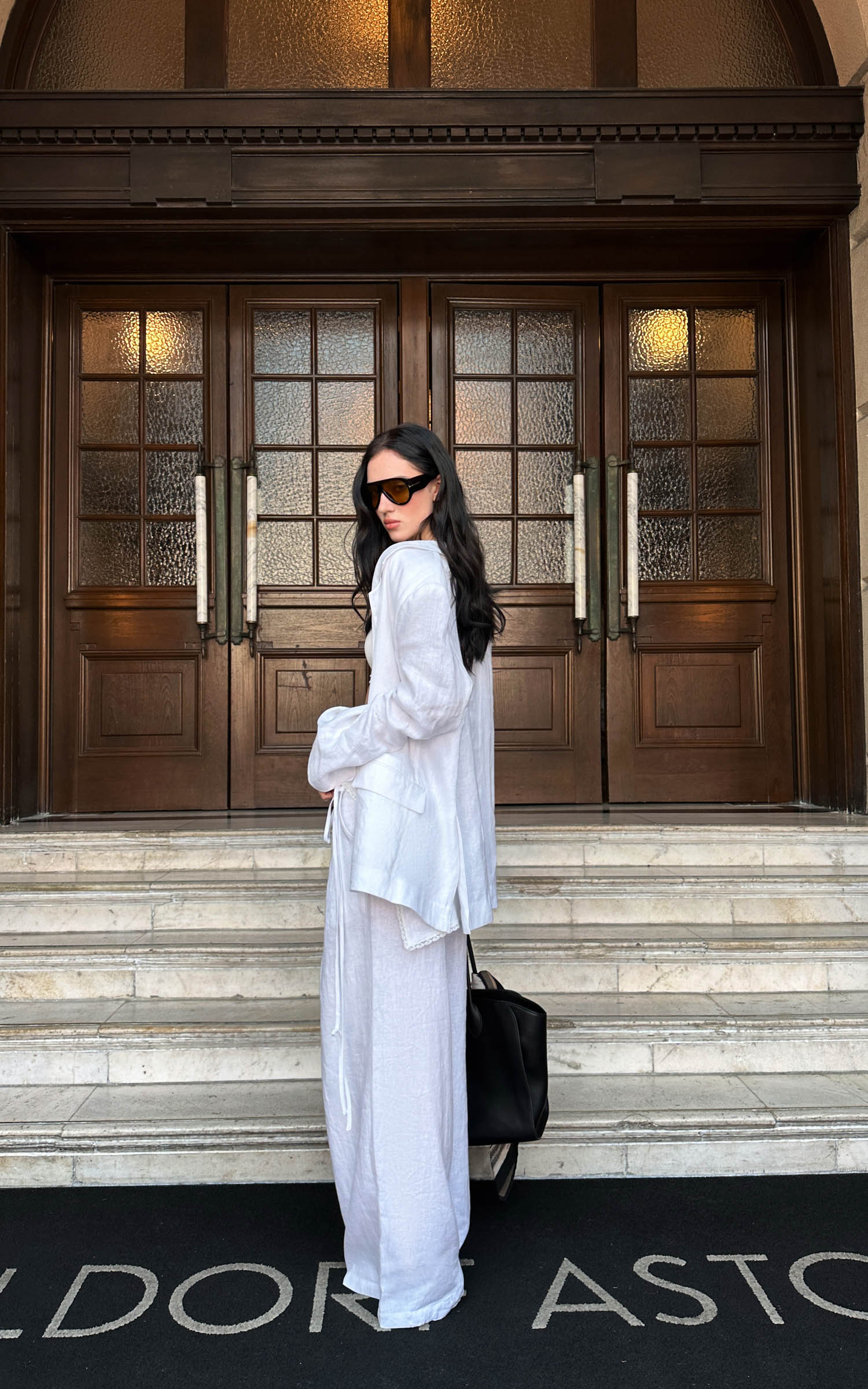 0122stepll Relaxed Linen Suit Set Blazer Pants &amp; Wrap Skirt Overlay