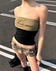 0122stepll Love Me Stretch Tube Top for Dark-Edged Streetwear