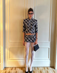 0122stepll Plaid Cropped Top & Mini Skirt Set