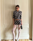 0122stepll Plaid Cropped Top & Mini Skirt Set