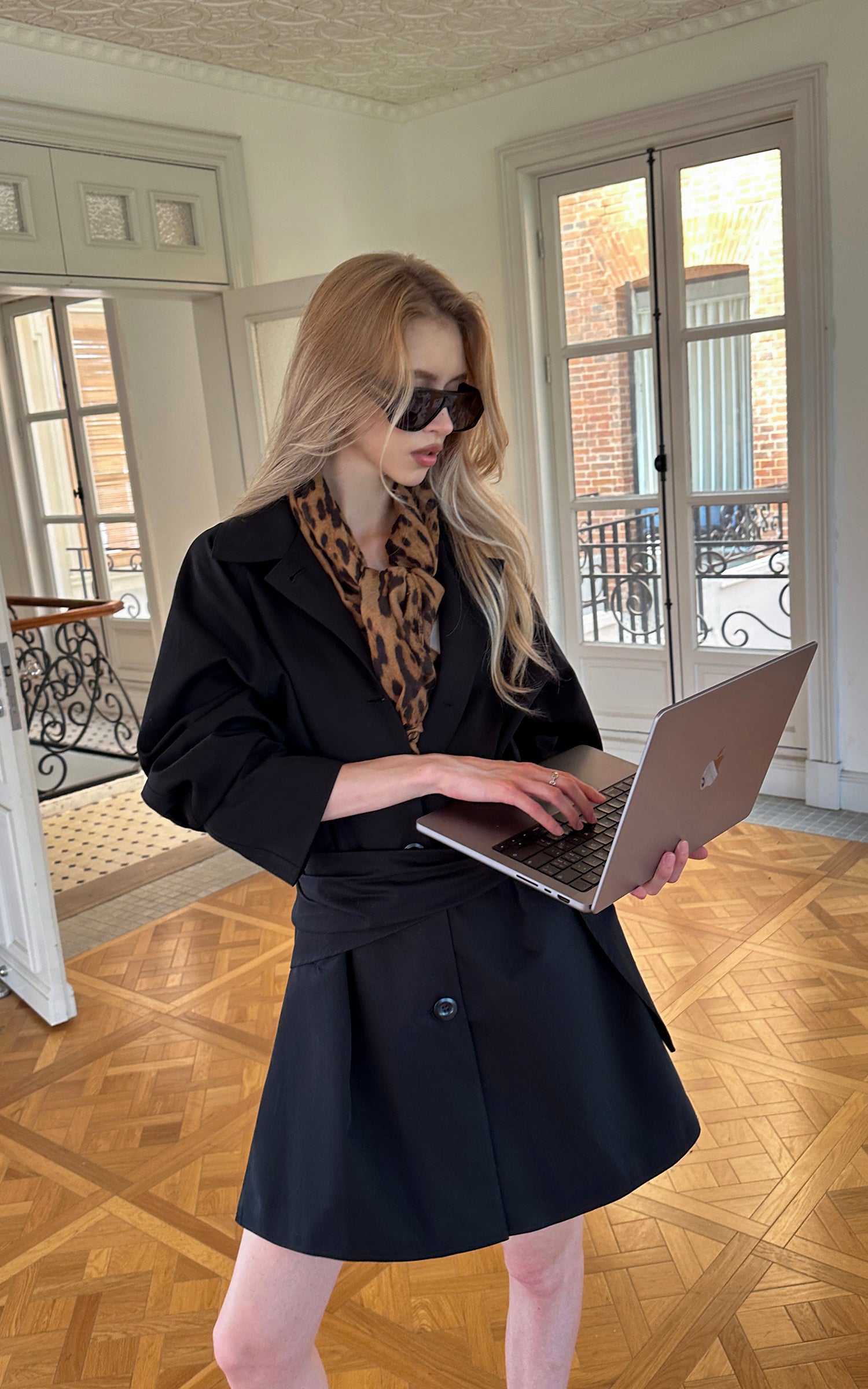 0122stepll Nocturne Wrap Belted Coat
