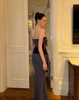 0122stepll Ensemble haut tube drapé asymétrique & jupe longue