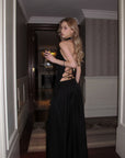 0122stepll Draped Halter Lace-Up Top