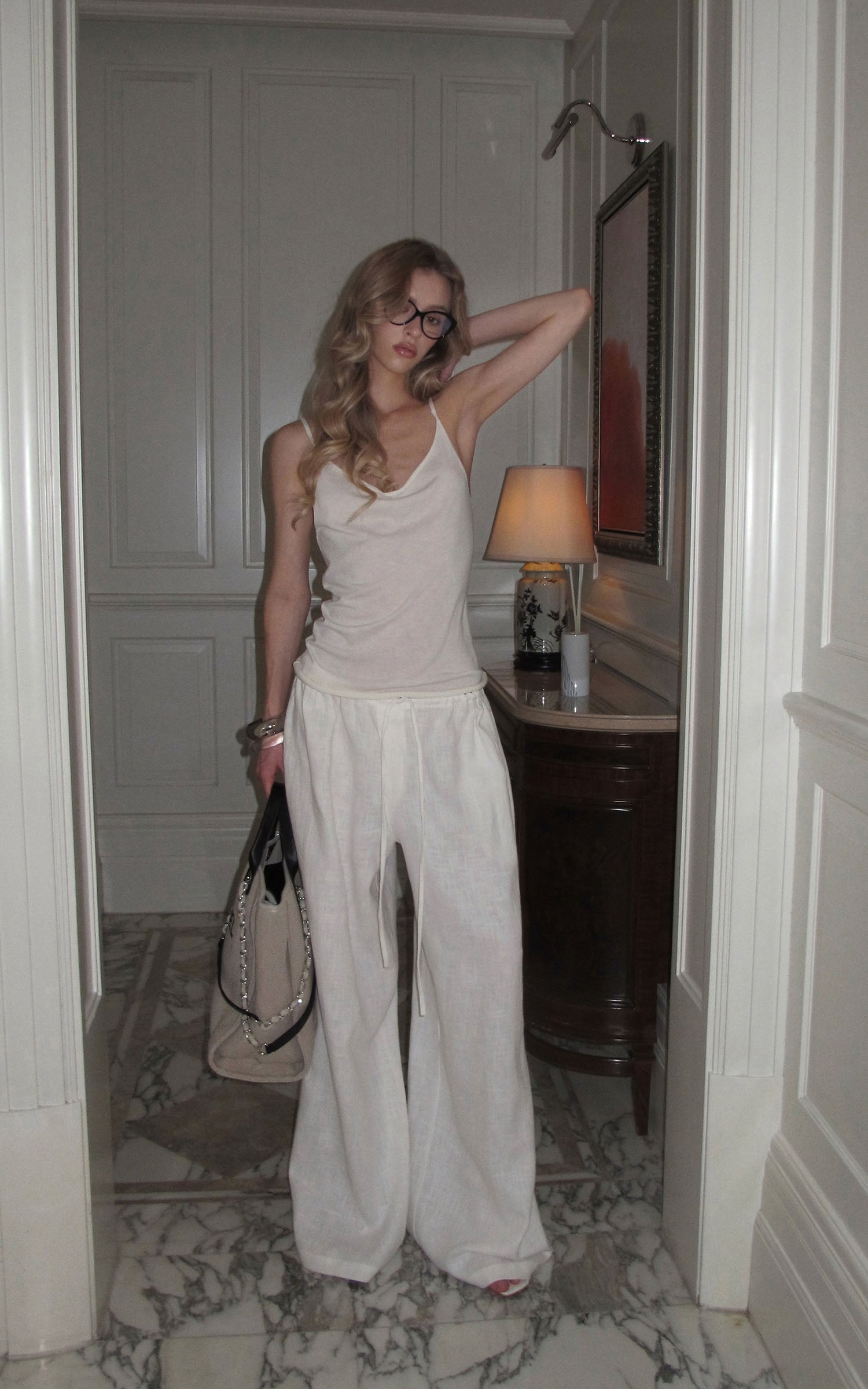 0122stepll Draped Cowl Cami Top