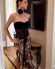 0122stepll Wild Instinct Leopard Ruffle Midi Skirt