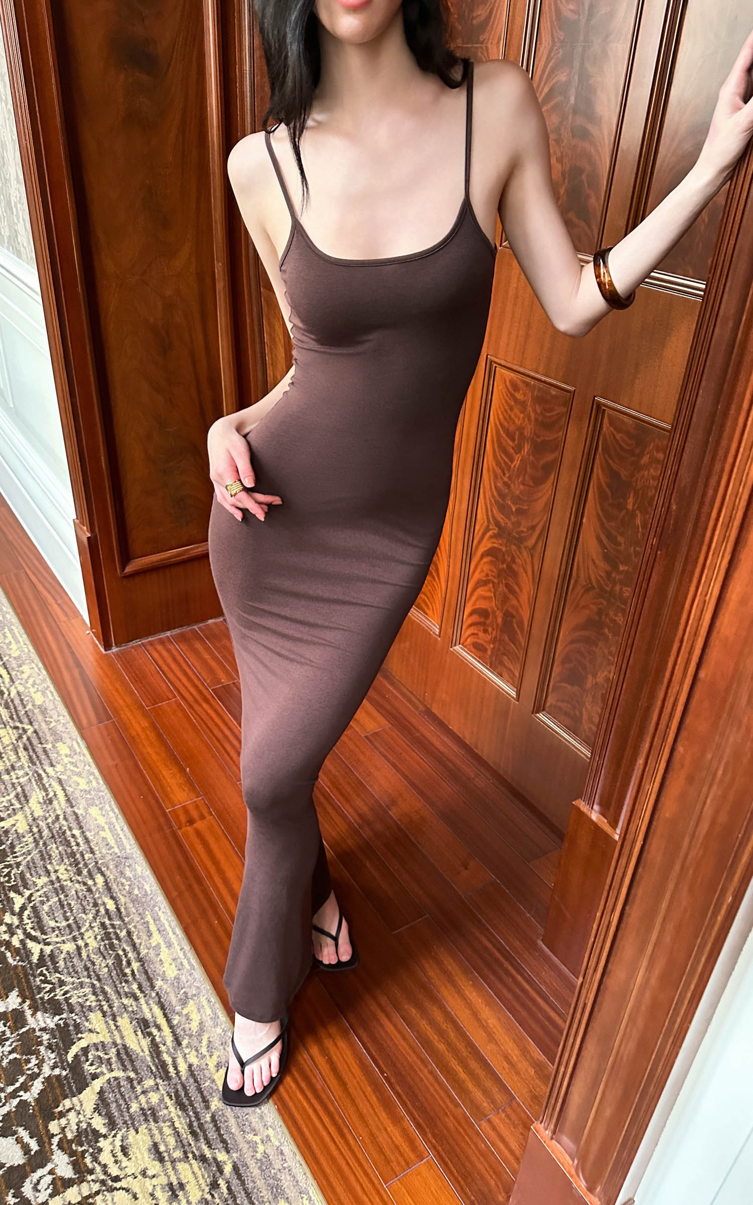 0122stepll Slim Fit Maxi Dress