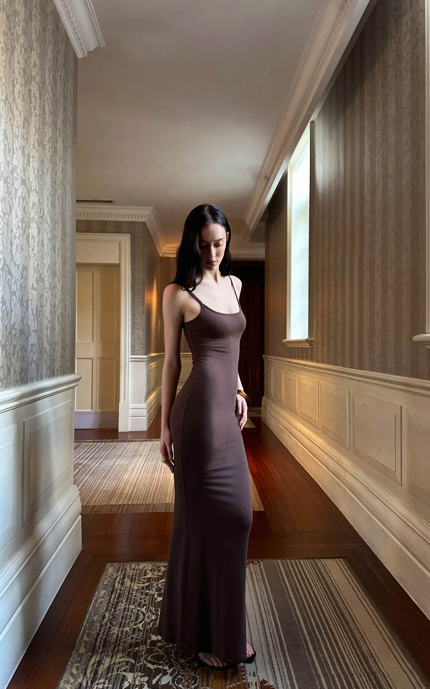 0122stepll Slim Fit Maxi Dress
