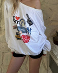 0122stepll New York Graphic Oversized Sweatshirt